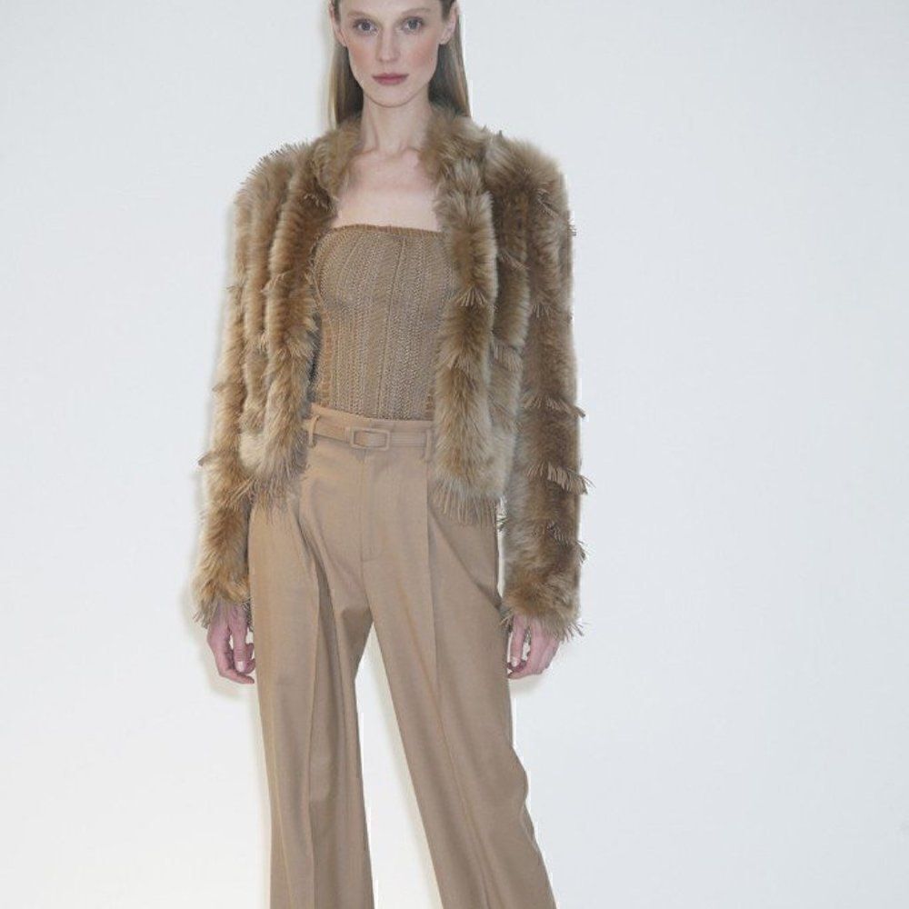 Ralph Lauren ‘15 Collection Tan Italian Lamb Shearling & Suede Fringe Jacket - Picture 5 of 16